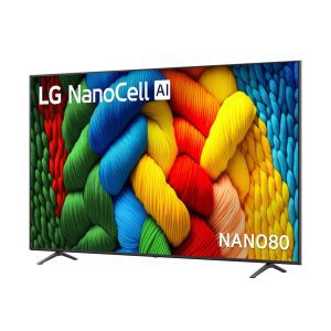 LG 86 inch NanoCell TV 15 degree angle view in living space