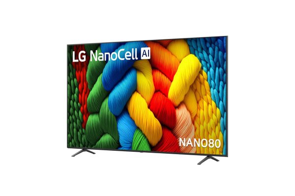 LG 86 inch NanoCell TV 15 degree angle view in living space