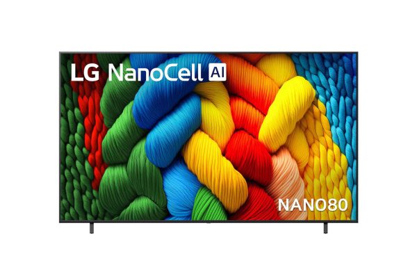 LG 86 inch NanoCell TV front view showing vivid Nano Color 4K display