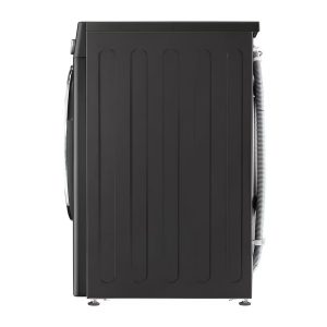 LG 9kg washer dryer Black Steel side profile