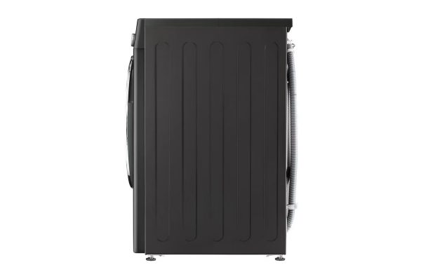 LG 9kg washer dryer Black Steel side profile