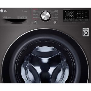 LG 9kg washer dryer metallic knob and visible display