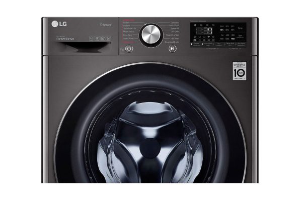LG 9kg washer dryer metallic knob and visible display