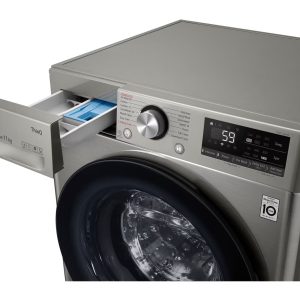 LG 11kg front load washer detergent drawer close-up