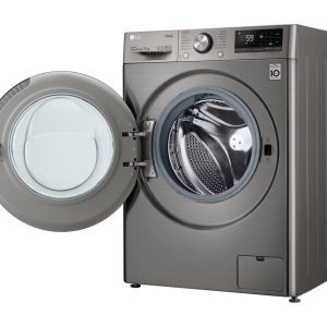 LG 11kg front load washer front open view showing stainless steel drum