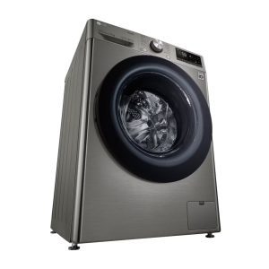 LG 11kg front load washer top view Platinum Silver finish
