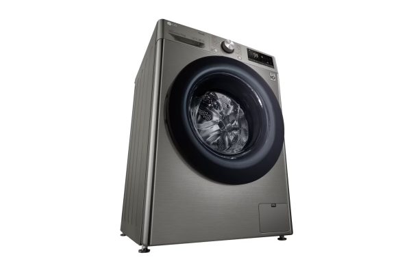 LG 11kg front load washer top view Platinum Silver finish