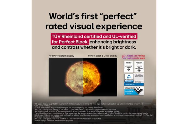 LG 65 inch OLED evo Perfect Black and Perfect Color demonstration