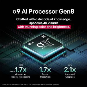 LG 77 inch OLED evo α9 AI Processor Gen8 technology visualization
