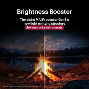 LG 77 inch OLED evo Brightness Booster picture comparison