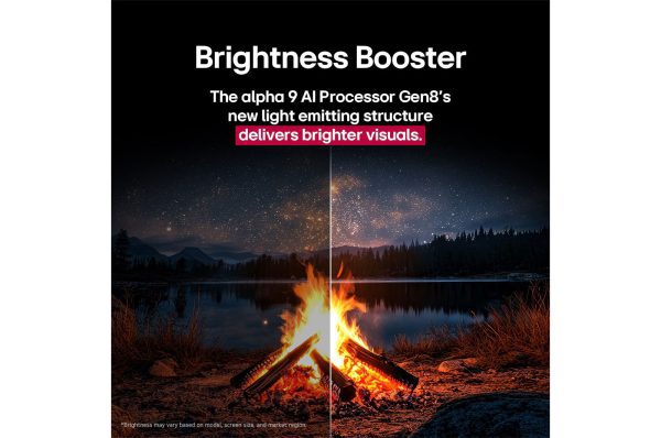 LG 77 inch OLED evo Brightness Booster picture comparison