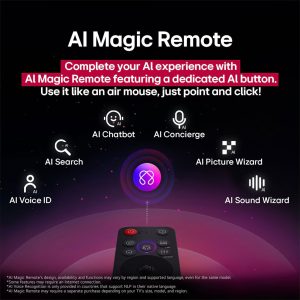 LG 77 inch OLED evo AI Magic Remote AI button feature highlights