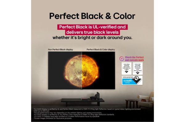 LG 77 inch OLED evo Perfect Black and Perfect Color demonstration